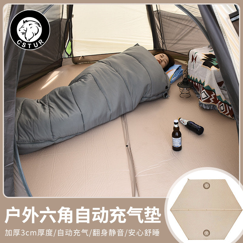 露营充气床垫户外气垫床打地铺六边形家用L自动充气床野营帐篷地