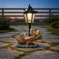 Solar Hare Statue Gift Idea Hare Solar Light Welcome Sign Garden Decor for Pathway