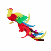 Colorful Design Long-Tailed Bird Ornament Photo Prop Phoenix Bird Decoration Feathered Home Decor Lifelike for Living Room