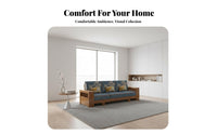 Minimalist Wood Frame Couch Set New Chinese aesthetic Living Room Furniture Small Apartment suitable for Household Seating for Office Managers, Reception Area