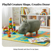 Hippo-Shaped Footrest Multi-Functional Footstool Sturdy Construction for Parents