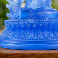 Therapeutic Buddha Statue Gold Foil Resin Buddha Sculpture Ornate Details