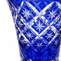 Kiriko-style Glass Sake Set, Sunflower Blue