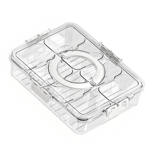 8-Compartment Food Box Clear Divided Food Storage Container Sturdy for Kitchen