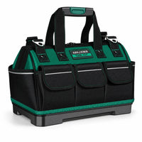 Tool Bag Tool Organizer Tool Storage Bag Handheld Tool Carrier with Multiple Front Flap Pockets and Shoulder Strap Suitable for Plumbers Technicians Maintenance Work