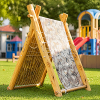 Premium Wooden Sandbox with Water Table, Toddler Sand Table for Outdoor Play, Kids Water Table 3-in-1 Sand Water Table, Two Tier Water Table