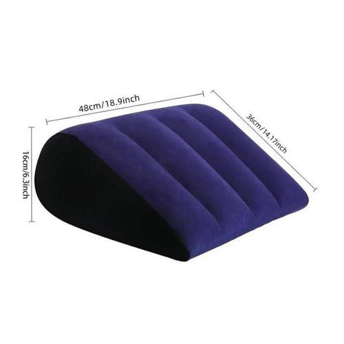 Inflatable Angled Pillow Flocked Surface Bed Backrest Cushion Portable