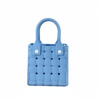 EVA Basket Bag Waterproof Plastic Woven Handbag Lightweight for Commuting, Beach