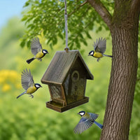 Metal Outdoor Bird Feeder Weatherproof Hanging Bird Feeder Vintage Look Garden Decor