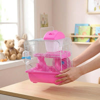 Large Hamster Cage and Luxury Villa, Two Level Rectangular House with Deep Bottom, Wire Mesh Habitat for Little Friends Small animal enclosure