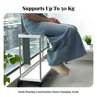2-Tier Rolling Flower Rack With Wheels Rolling Flower Trolley Multi-Functional Easy Assembly for Gardeners, Balcony, Indoors