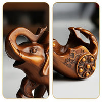 Elephant Figurine with Bottle Holder Charming Beverage Holder Figurine Earthy Decor for Dining Room