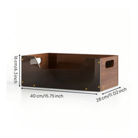Storage Bin with Handles Open-Top Container Low-Height for Vanity