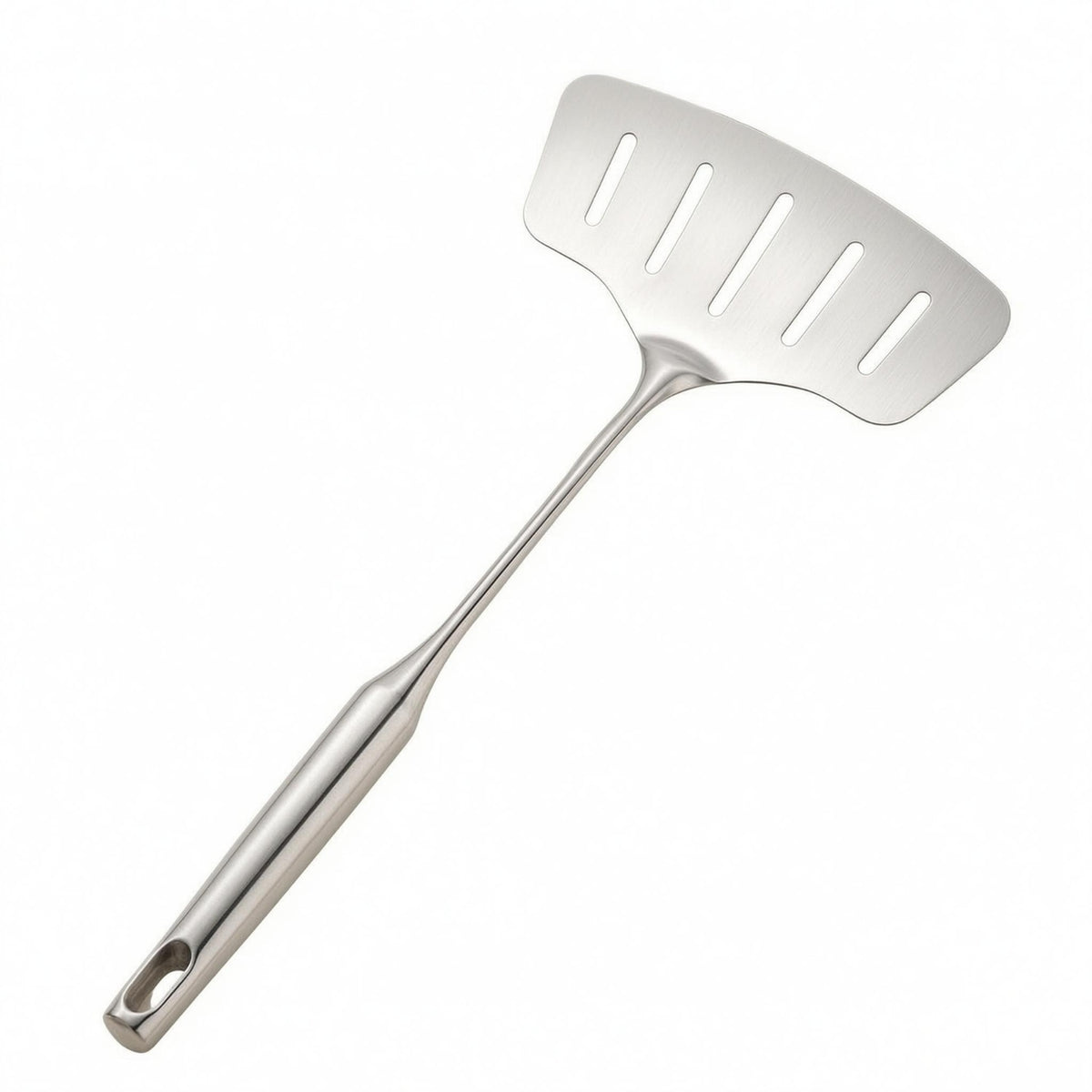 Slotted Fish Brushed Silver Slotted Turner One Piece Style Kitchen Tool