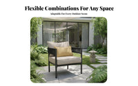 Hand-Woven Design 4-Piece Rope Weave Sofa Set Weather-Resistant 4-Piece Rope Weave Furniture Sturdy Frame outsidedoor Furnishing Lightweight Build for Property Managers, Business Owners, Balcony, Garden, Patio, Courtyard