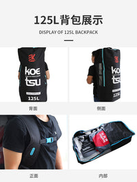 KOETSU 125L Paddle Board Backpack for Inflatable Boards, Large Capacity Portable Double-Shoulder Storage Bag