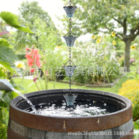 Blue Mesh Rain Chain for Garden Decoration and Rainwater Collection