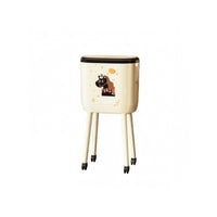 Trash Can with Wheels Rounded Rectangular Tall Trash Can for Living Room