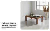 Vintage & look Low Table with Tiled Top Space-Saving low-height Coffee Table sturdy Construction Living Room Furnishing Easy Assembly for Apartment Dwellers, property owners, Interior Designers, Small areas, Lounge Area, Home Office, Bedroom
