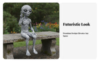 Alien Figurine Resin Alien Garden Ornament Novelty Gift Sculpture for Enthusiasts