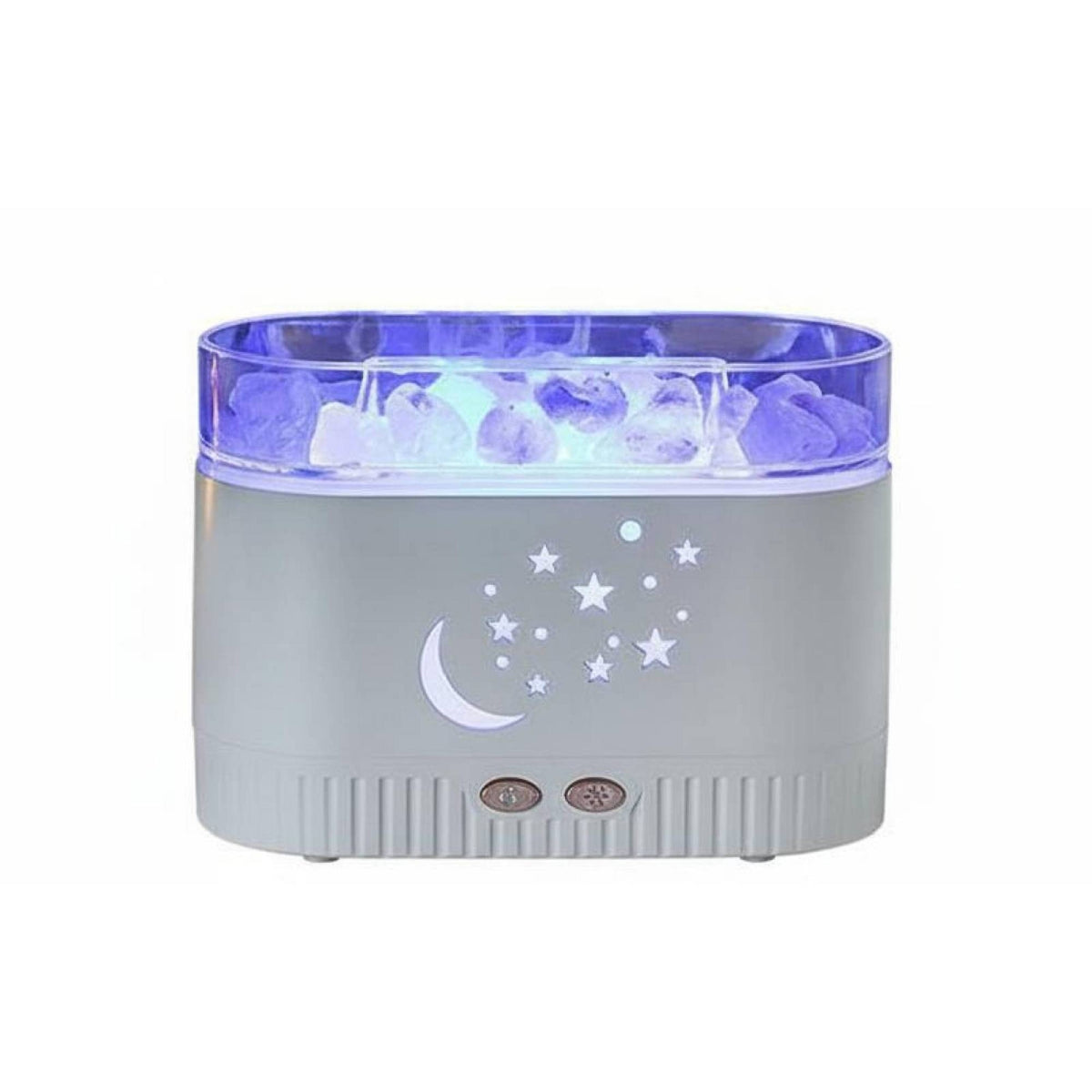 Quiet Operation Crystal Mineral Lamp Humidifier 2-in-1 Design Mineral Rock Aroma Dispenser Adjustable Brightness Colorful LED Mist Generator Auto Shut-Deactivate for Children, Bedroom, Desk, Office, Nursery
