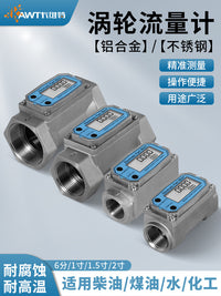 Cavitt Stainless Steel Turbine Flow Meter with Digital Display, Waterproof, for Diesel, Gasoline, Methanol, Liquid