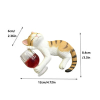 Feline Beverage Figurine Outdoor Safe Resin Feline Decoration Weather-Resistant