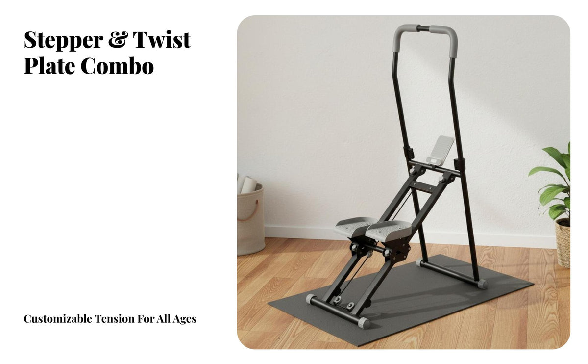 Compact Design Home Cardio Stepper Machine Anti-Slip Pedals Home Cardio Climber Space-Saving Adjustable Stair Climber Low-Effect for Fitness Enthusiasts, Adults, Beginners, Indoor, Apartment, Living Room