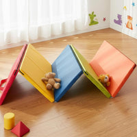 Foldable Folding Tumbling Mat Thick Padded Rainbow Kids Mat Easy to Storable Eco-Friendly for Toddlers, Infants, Playroom, Daycare