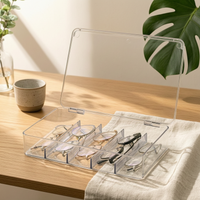 Transparent Glasses Storage Box Desktop Eyeglass Organizer Space-Saving for Desk