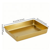 Deep Roasting Tray Oven Safe Sheet Pan with Deep Sides Stainless Steel Tray Induction-Compatible Stainless Steel Baking Pan