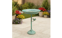 Pedestal Bird Bath Shallow-Basin Bird Bath with Pedestal Space-Saving for Yard