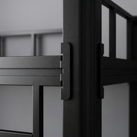 Metal Bunk Bed Black Iron Bunk Bed Space-Saving Furniture for Students, Teens, Dorm Room, Accommodation for Students, Shared Bedroom