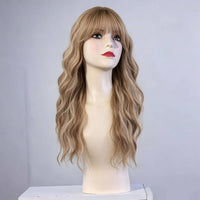 Mannequin Head and Shoulders Form Cream-Colored Hairpiece Display Stand Rounded Shape