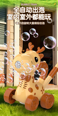 2026 New Bubble Machine Toy for Kids, Handheld Electric Bubble Gun, Automatic Bubble Blower, Push Cart Bubble Machine