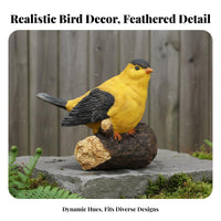 Resin Bird Figurine Lifelike Design Resin Bird on Branch Decor Hand-Painted Hanging Tree Ornament for Gardeners, Garden, Courtyard, Balcony