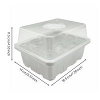 12 Cell Starting Tray Transparent Lid Starter Tray with Humidity Dome Drainage Holes Seedling Starter System with Vented Dome for Balcony