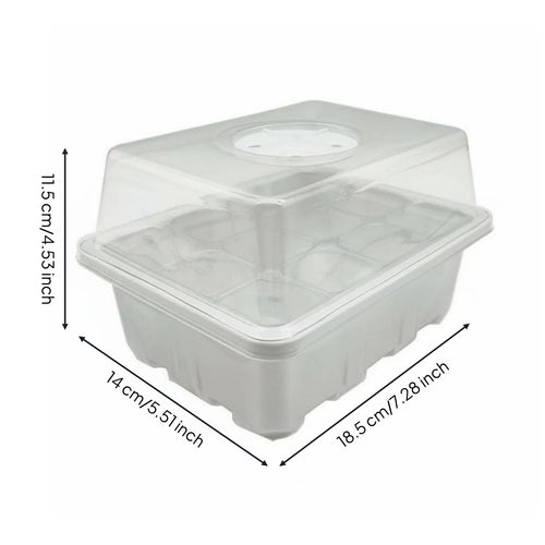 12 Cell Starting Tray Humidity Retaining Plant Propagation Box Reusable