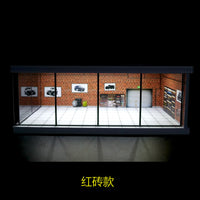 1/64车模收纳盒 小比例场景 车模拍照道具场景 合金车模停车场