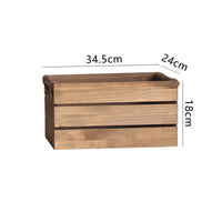 Storage Basket with Leather Straps Rectangular Wooden Container with Handles Portable Wooden Storage Bin for Countertop, Kitchen