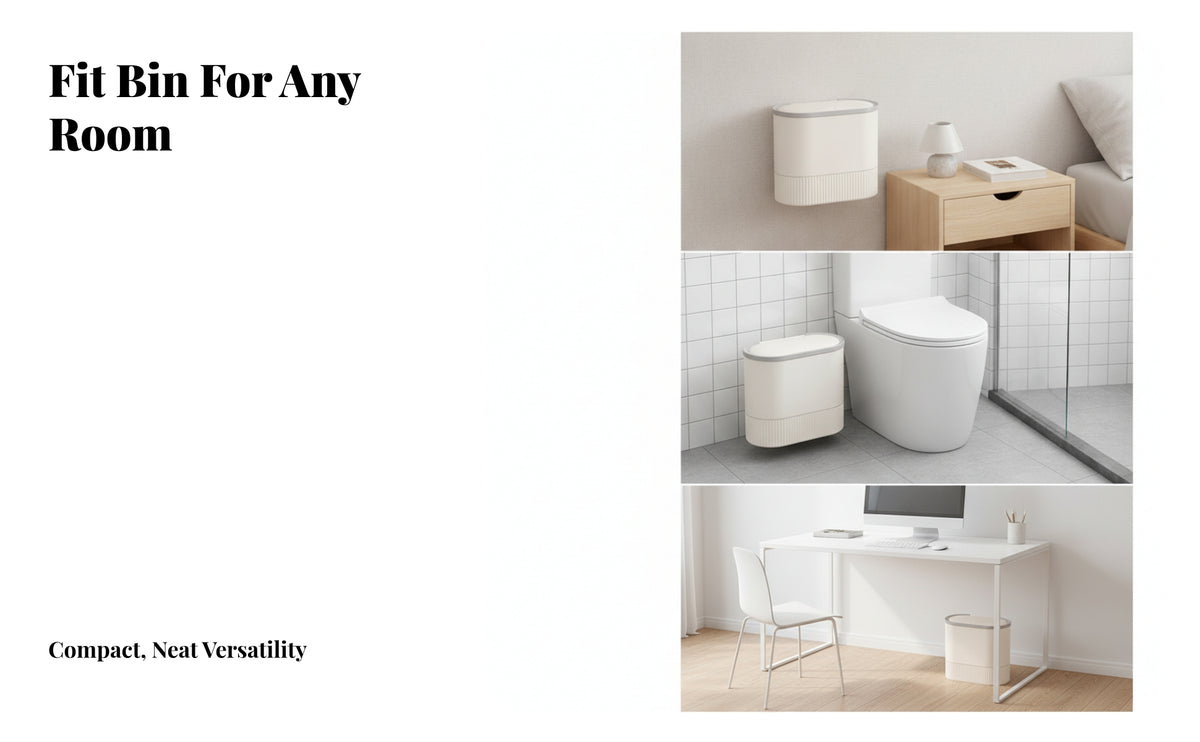 Hinged Wall-Mounted Trash Can | Space-Saving Design, Sealed Odor-Blocking Cover, Hanging Trash Can with Lid, for Toilet
