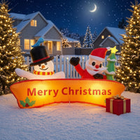 Santa Inflatable with LED Lights Outdoor Inflatable Snowman and Santa Christmas Yard Decoration with Lights Festive Magical