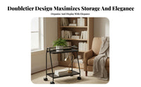 2-Tier Rolling Flower Rack With Wheels Utility Trolley Space-Saving