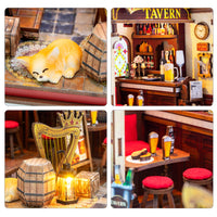 DIY Miniature Building Kit Royal Tavern with Lights for Adults