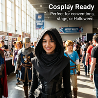 Assassin Cosplay Hooded Cape for Anime Convention, Hooded Cloak Maxi Cape, Stage Performance Robe, H - Image 4