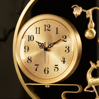 Brass Tabletop Clock Arabic Numerals Decorative Brass Clock Rectangular Base