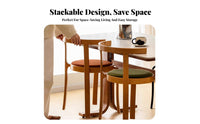 Upholstered Wooden Side Chair Retro Design Stackable Wooden Side Chair Curved rearrest sturdy Frame for Homeowners, Home Office