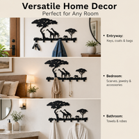 Key Holder for Wall, Matte Black Key Hooks, Heavy Duty Iron Key Rack with 6 Hooks, Decorative Wall Mounted Key Organiser for Small Flats