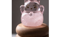 Cat Atmospheric Glass Tabletop Atmospheric Glass with Wooden Base Petite felineShaped Weather Bottle for Friends, Desk, Office, Bedside Table