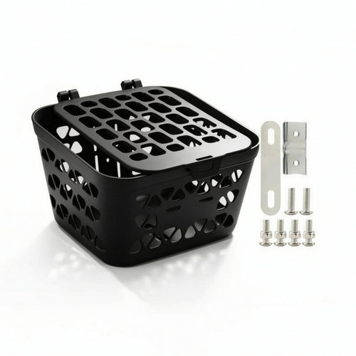 Front Bike Basket Molded Cycle Basket with Lid Long-Lasting for Commuting